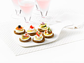 Canapes with hard boiled egg