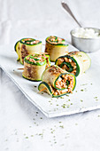 Courgette and minced meat rolls