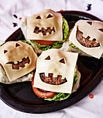 Jack-O-Lantern Burgers for Halloween