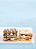 Strawberry and ricotta mille-feuille with honey
