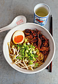 Miso ramen with crispy pork (Singapore)