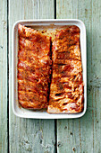 Marinated pork ribs (seen from above)