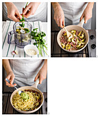 Spaghetti alla Chitarra in Verde mit Pancetta und Artischocken zubereiten