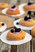 Almond rings with cream and berries