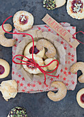 Cookies in a paper rosette bowl