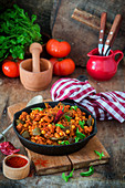 Chilli with pork and cheakpeas