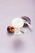 Passion fruit mocktail with thyme (alcohol-free)