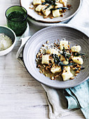 Gnocchi with sage brown butter and walnuts