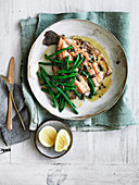 Trout with brown butter, capers and garlic
