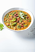 Kale, chorizo and lentil soup