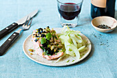 Steamed sherry salmon with fennel