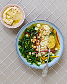 Oriental-style noodle soup bowl