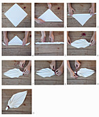 Instructions for folding napkins