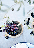 Grapes in a wooden bowl