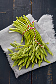 Hops asparagus on cloth