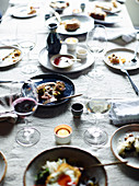 Asian table with Bibimbap