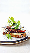 Chargrilled lamb and vegie sandwich