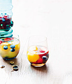 Berry sangria and passionfruit ice
