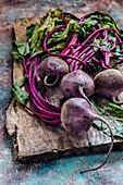 Beetroots on a wooden board