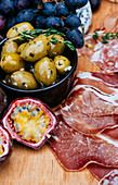 Charcuterie with olives