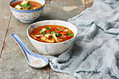 Spicy Thai soup with tofu