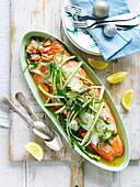 Ocean trout with asparagus, fennel and dill