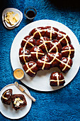 Schokoladen-Hot cross buns