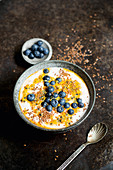 Blueberry and passion fruit bowl
