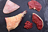 Various cuts of beef