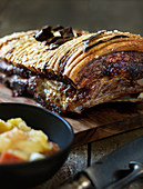 Pork ribs with apple sauce