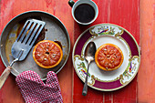 Roasted pink grapefruit and coffee for breakfast