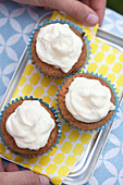Carrot muffins with frosting