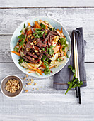 Oriental beef salad with papaya (low carb)