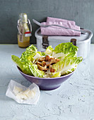 Caesar-Salad mit LC-Croûtons (Low Carb)