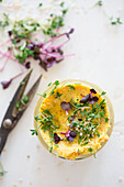Turmeric spread with cress