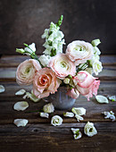 Bouquet of ranunculus and roses