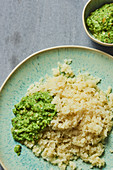 Cauliflower rice with parsley pesto