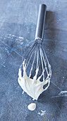Coconut cream on a whisk