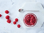 Sugar-free vegan chia seed and raspberry jam