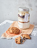 A sugar-free cookie mixture in a jar