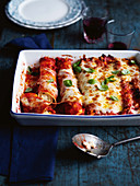 Ricotta and basil crepe manicotti