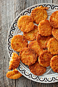 Millet fritters on a plate