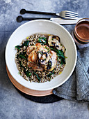 Chicken with buckwheat and mushrooms