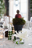 Festively decorated dining table