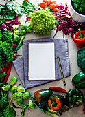 Notebook with vegetables