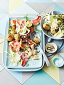 Red snapper with potato salad