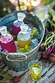 Herb and vegetable infused drinks from the garden
