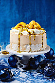 Passionfruit mango pavlova ice cream cake