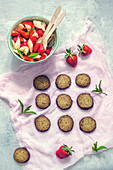 Biscuits with fruits salad