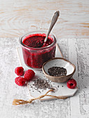 Raspberry jam with chia seeds (low carb)
